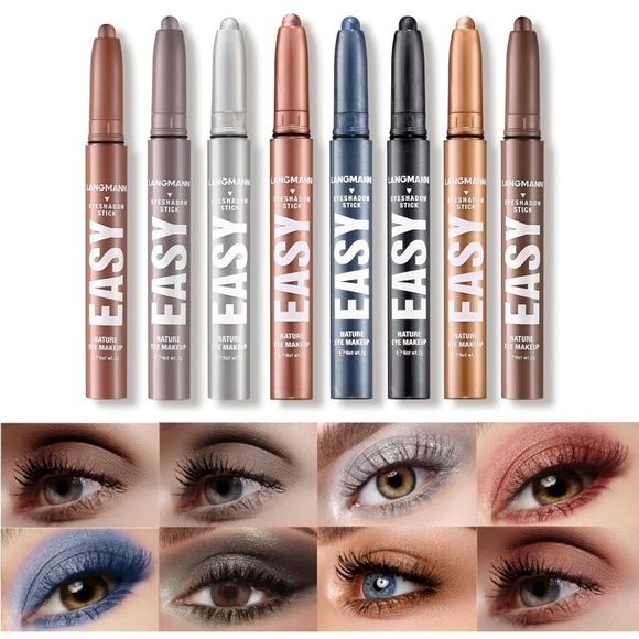 8 pieces eyeshadow stick set in warm neutral colors 24 hour long wear - Picture 2 of 4